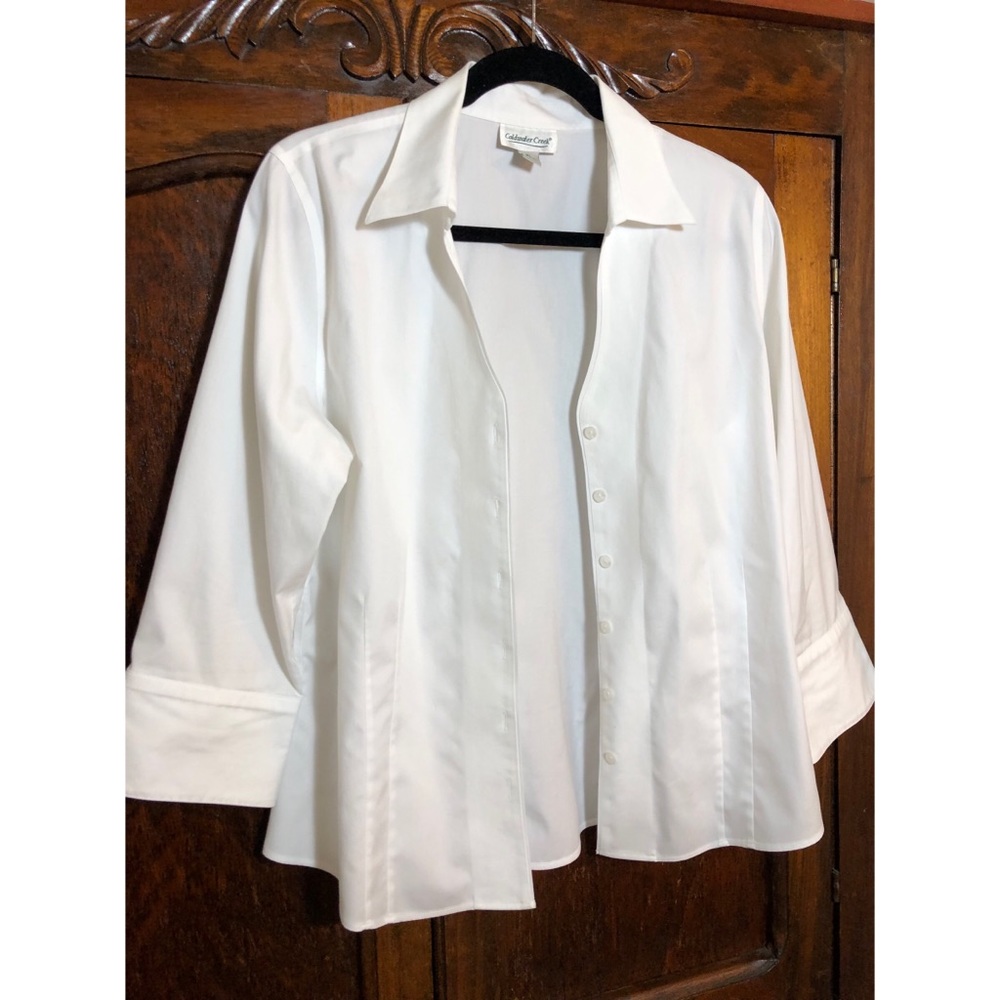 White Cotton button down blouse